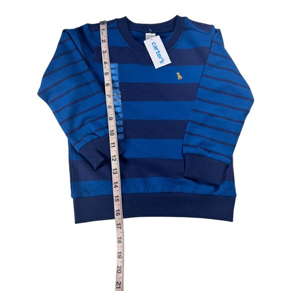 Carters 2-Piece Toddler Set Blue Striped Sweatshirt & Tan Pants Size 4T NEW - Picture 4 of 12
